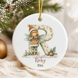 mysig jul för sagans initial bokstav som personli julgransprydnad keramik