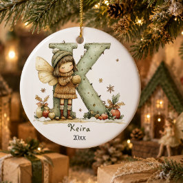 mysig jul för sagans initial bokstav som personli julgransprydnad keramik