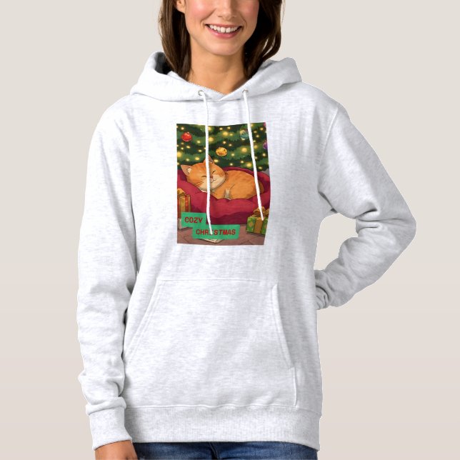  Mysig jul med en orange katt T Shirt (Framsida)