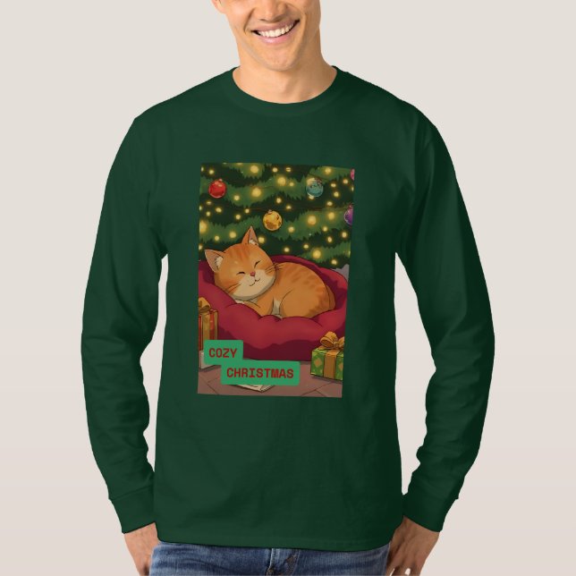  mysig jul med en orange katt t shirt (Framsida)