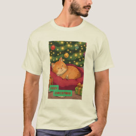 mysig jul med en orange katt t shirt