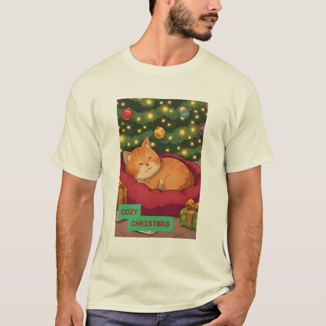  mysig jul med en orange katt t shirt (Framsida)