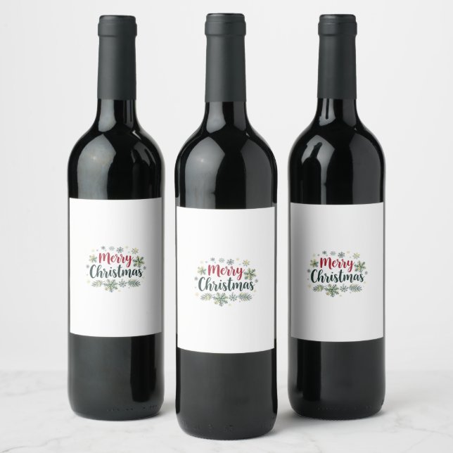  mysig jul vintrig underland design vinflaska etikett (Flaskor)
