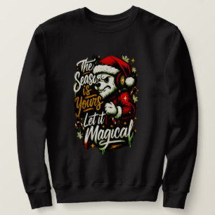  mysig julbjörn DJ-sweatshirt festiva högtider Lång Ärmad Tröja