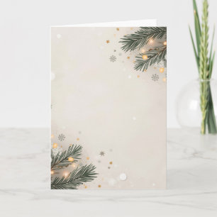 mysig juldesign med snöflinga och tall kort