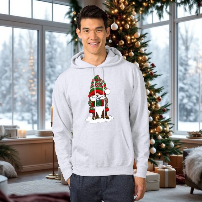  Mysig julgnom röd grön vinter sötnos Hoodie (Skapare uppladdad)