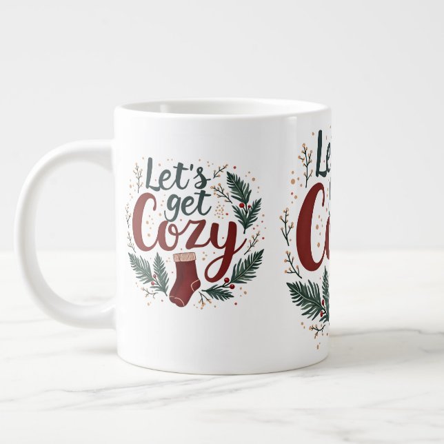  mysig julgran berry textning jumbo mugg (Vänster)