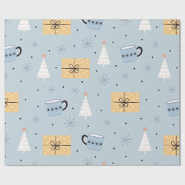 mysig julklapp och mönster för kaffemugg i pastel presentpapper