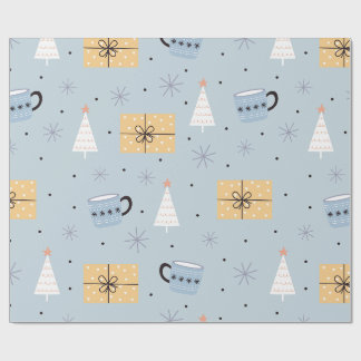mysig julklapp och mönster för kaffemugg i pastel presentpapper