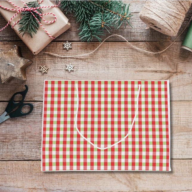 mysig julklappspåse i rutigt mönster (Cozy Christmas Gingham Gift Bag)