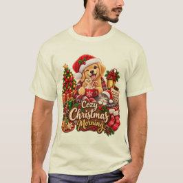 mysig julmorgon – söt golden retriever t shirt