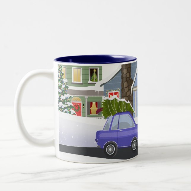  mysig julnatt julby Två-Tonad mugg (Vänster)