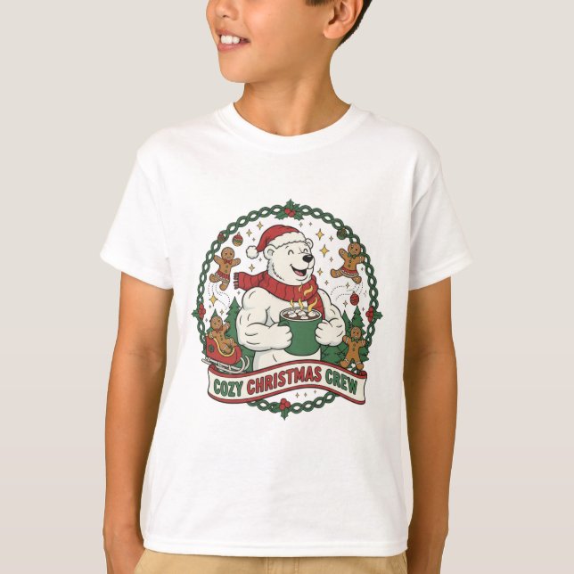  mysig julskara – Söt isbjörn & pepparkakor T Shirt (Framsida)