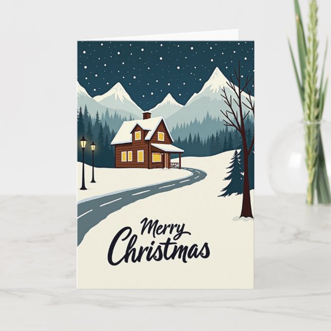  mysig julstugakort kort (Framsida)