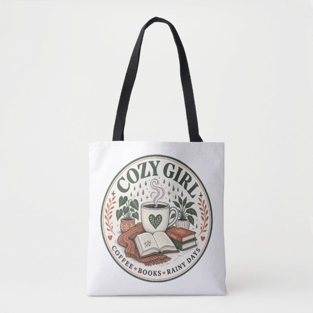  mysig kaffebok regniga dagar vintage design tygkasse (Framsida)