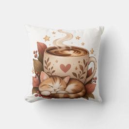 mysig kaffekatt höstkudde kudde