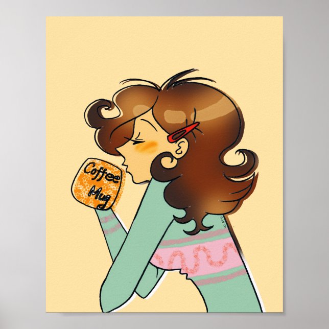  mysig kaffestämning konst poster (Framsidan)