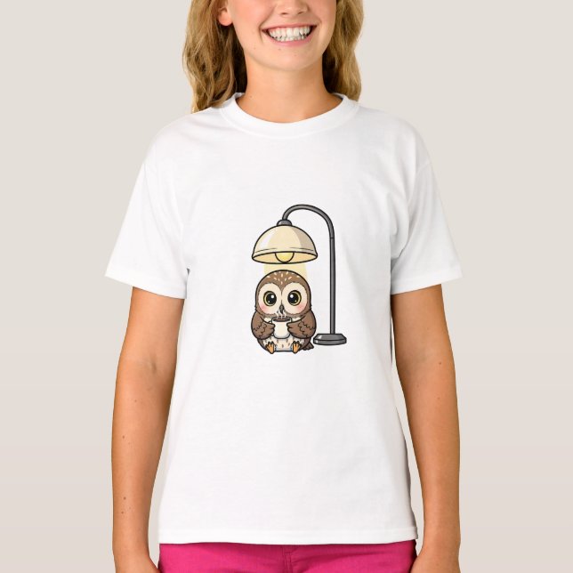  Mysig Kaffeugglor Barn T Shirt (Framsida)