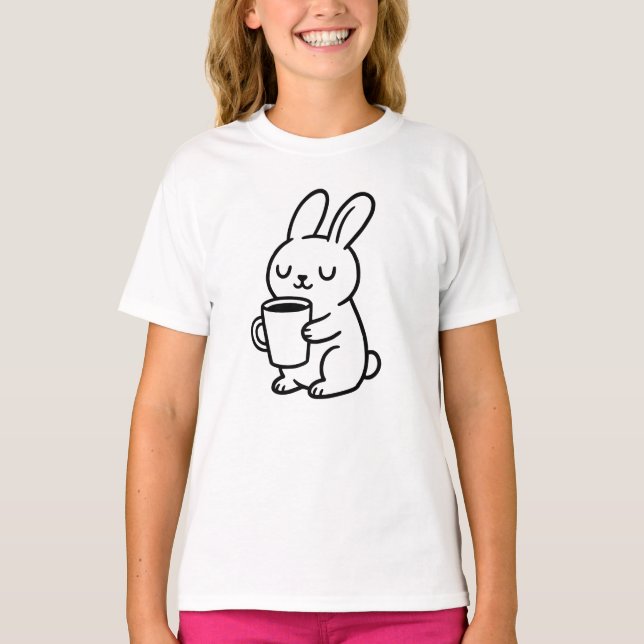  mysig kanin kaffedoodle t shirt (Framsida)
