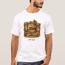 Mysig Kapybara som Läser Böcker Julpresent T Shirt