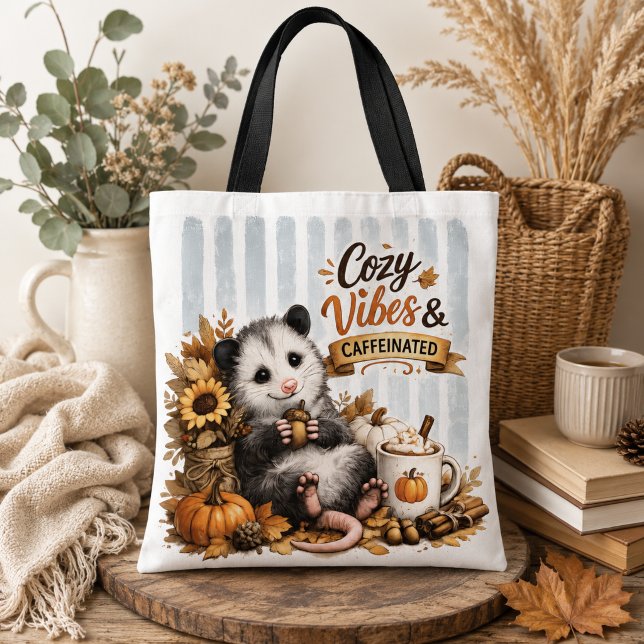  mysig kassar & Kaffe Opossum Tote Bag | Mys Tygkasse (Skapare uppladdad)