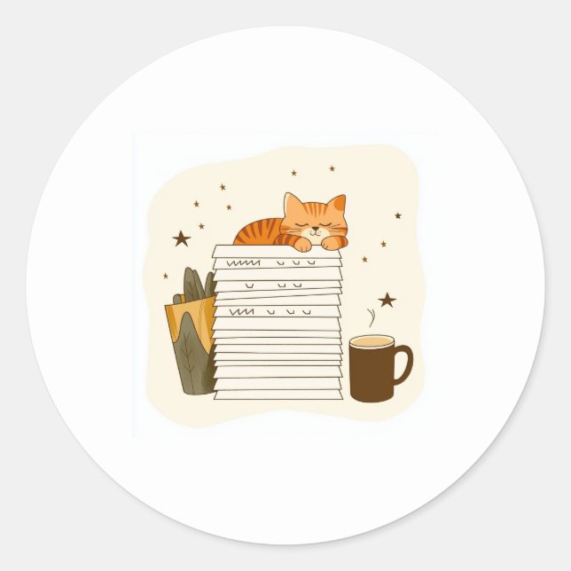  mysig kattläsningsdekal runt klistermärke (Framsida)