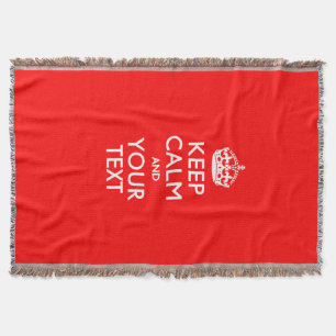 mysig KEEP CALM OCH Din Text för Snyggt Gåva Mysfilt