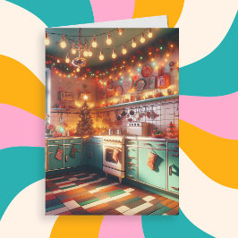  mysig kitsch-retro jul i stugan kort