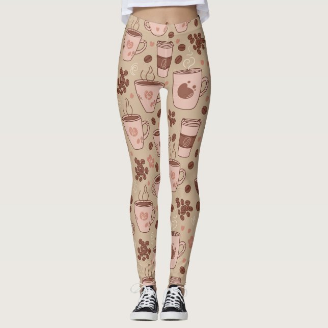  mysig kopp-mönster (7) leggings (Framsida)