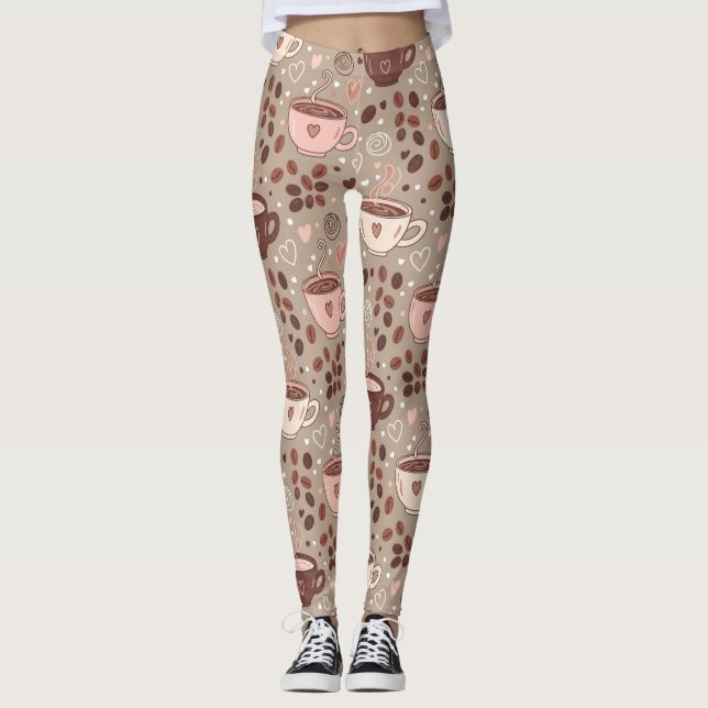  mysig kopp-mönster (8) leggings (Framsida)