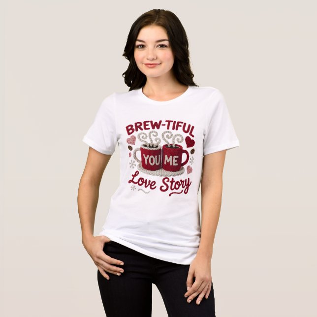  mysig koppstickad konst – Sött kärleksdesign T Shirt (Framsida Full)