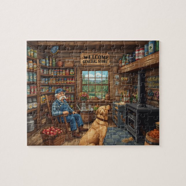  mysig lantlig lanthandels scen pussel (Horisontell)