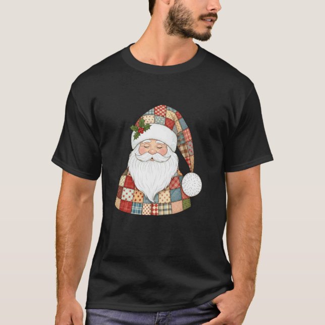 mysig lapptäcke jul tomte design t shirt (Framsida)