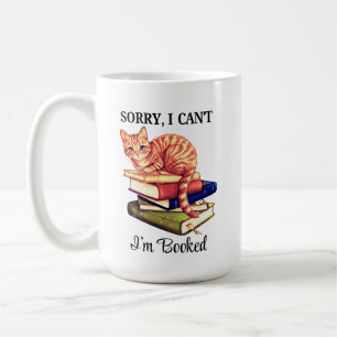 mysig läsande katt - jag är bokad kaffemugg