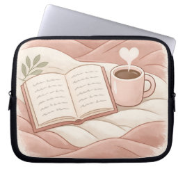  mysig läsningsstund - design för kaffe- och bokäl laptop fodral
