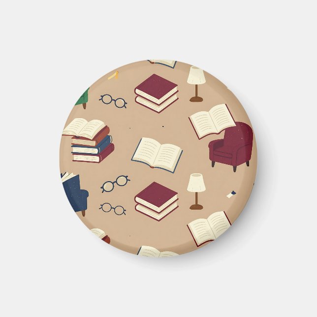  mysig läsnisch bokmönster magnet (Framsidan)