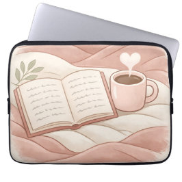  mysig lässtund - design för kaffe- och bokälskare laptop fodral