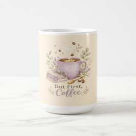 mysig lavendel vattenfärg kaffe kaffemugg