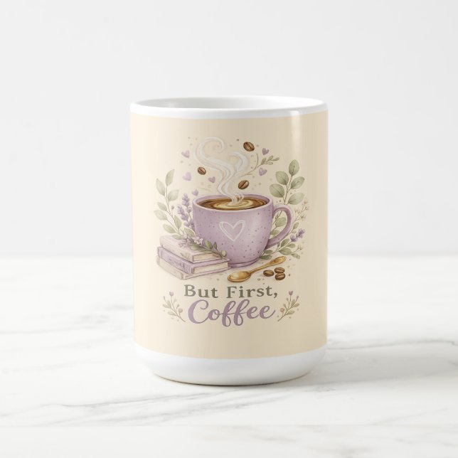 mysig lavendel vattenfärg kaffe kaffemugg (Center)