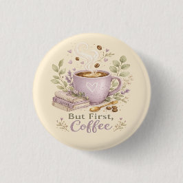 mysig lavendel vattenfärg kaffe knapp