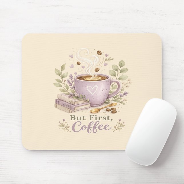  mysig lavendel vattenfärg kaffe musmatta (Med mus)