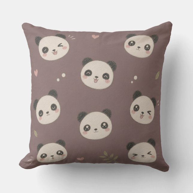  mysig lila panda  kudde (Framsida)