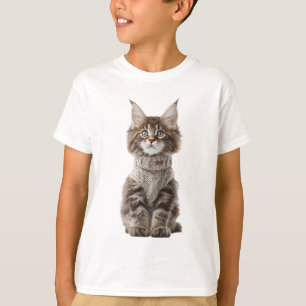 mysig Maine Coon kattunge stickad klänning för ba T Shirt