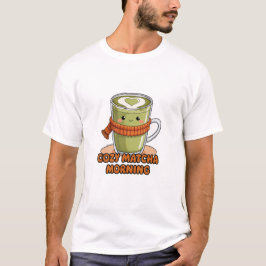 mysig Matcha Morgon Söt Höst Grönt Te T Shirt