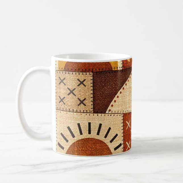  mysig modern patchwork kaffemugg (Vänster)