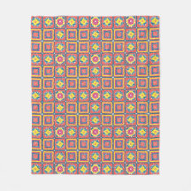 mysig modern retro korallgrannysquarefilt