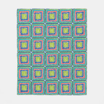 Mysig modern retro limeblå granny square