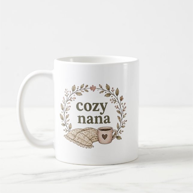  mysig Nanas kök Boho blommig design | Söt present Kaffemugg (Vänster)