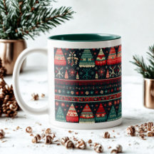 mysig nordisk mönster grön skandinavisk jul