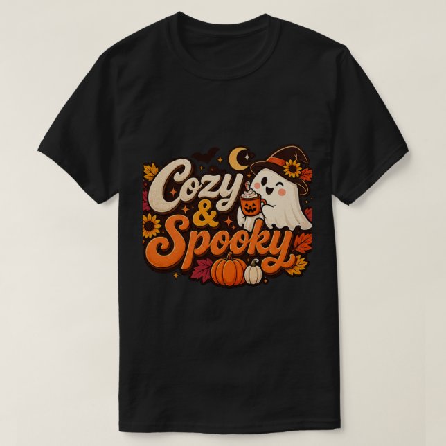  mysig och läskig Halloween-tröja T Shirt (Design framsida)